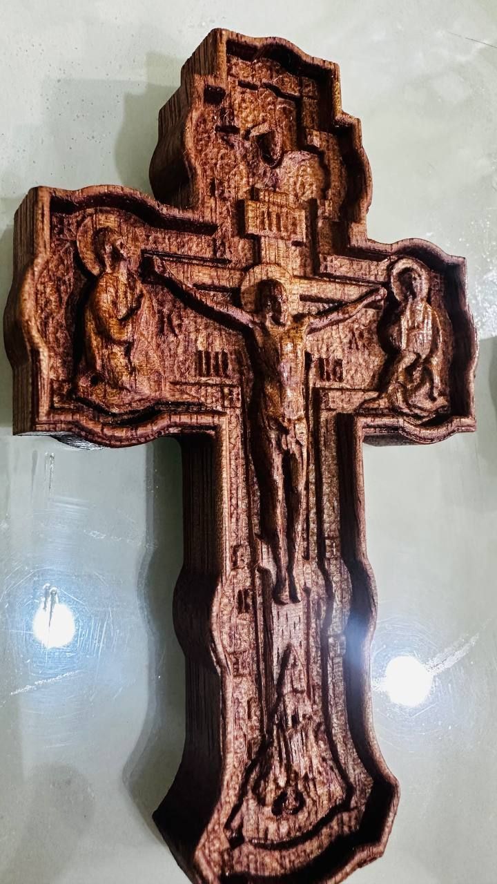Крест православный из Тика Ироко с бортом