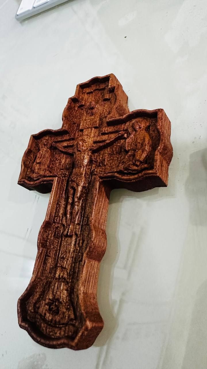 Крест православный из Тика Ироко с бортом