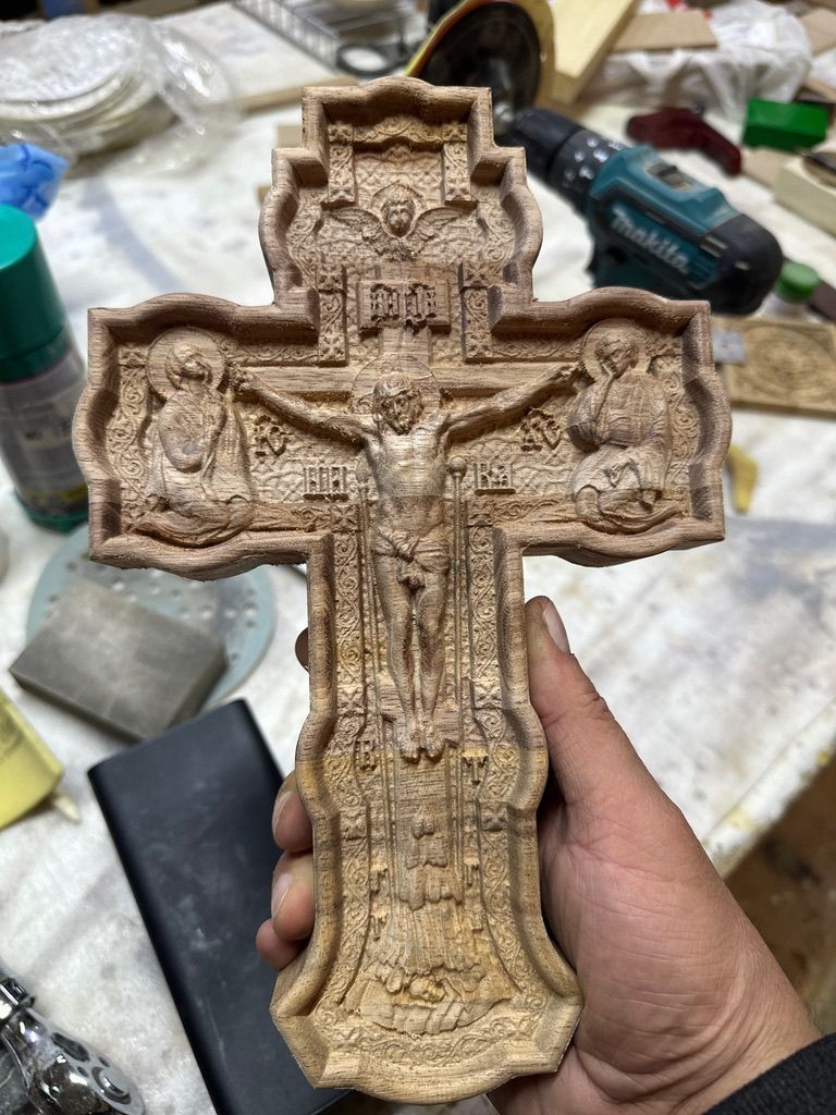 Крест православный из Индийского Лавра с бортом