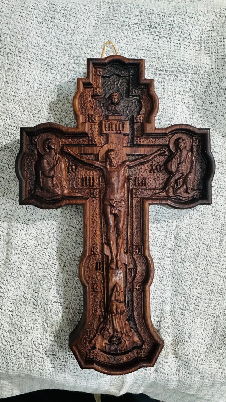 Крест православный из Дальбергии с бортом